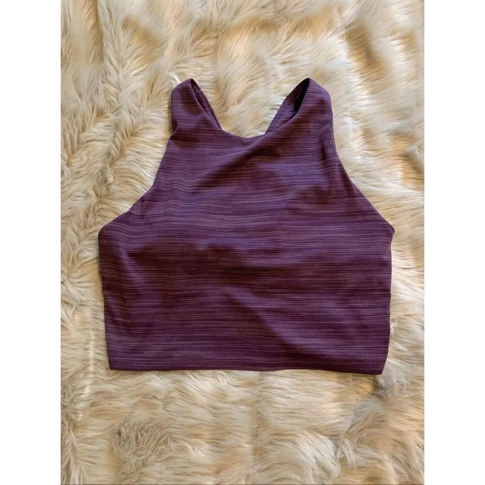 ATHLETA Conscious Space Dye Crop Bra Purple Medium